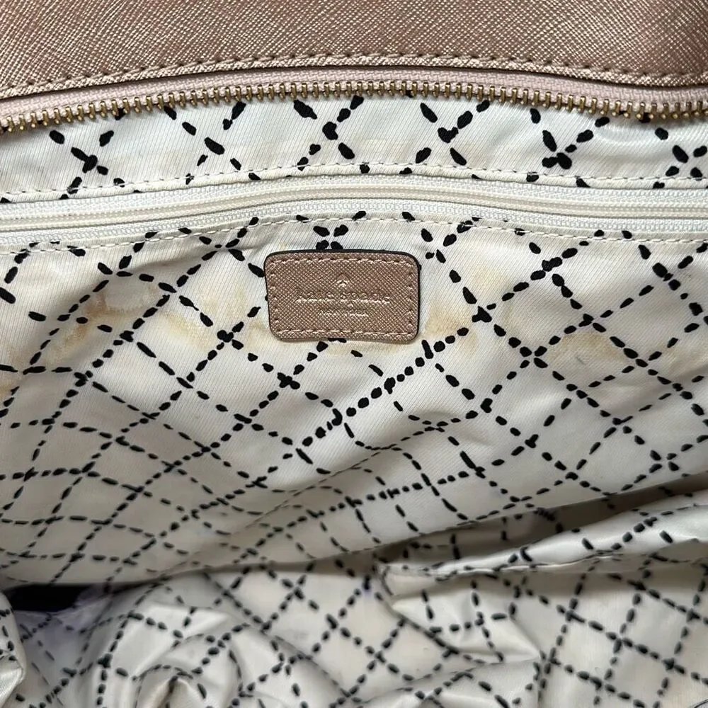 Kate Spade Handbag Large Pink Bag Purse‎ Shoulder Pocketbook Rose Gold FLAWS
